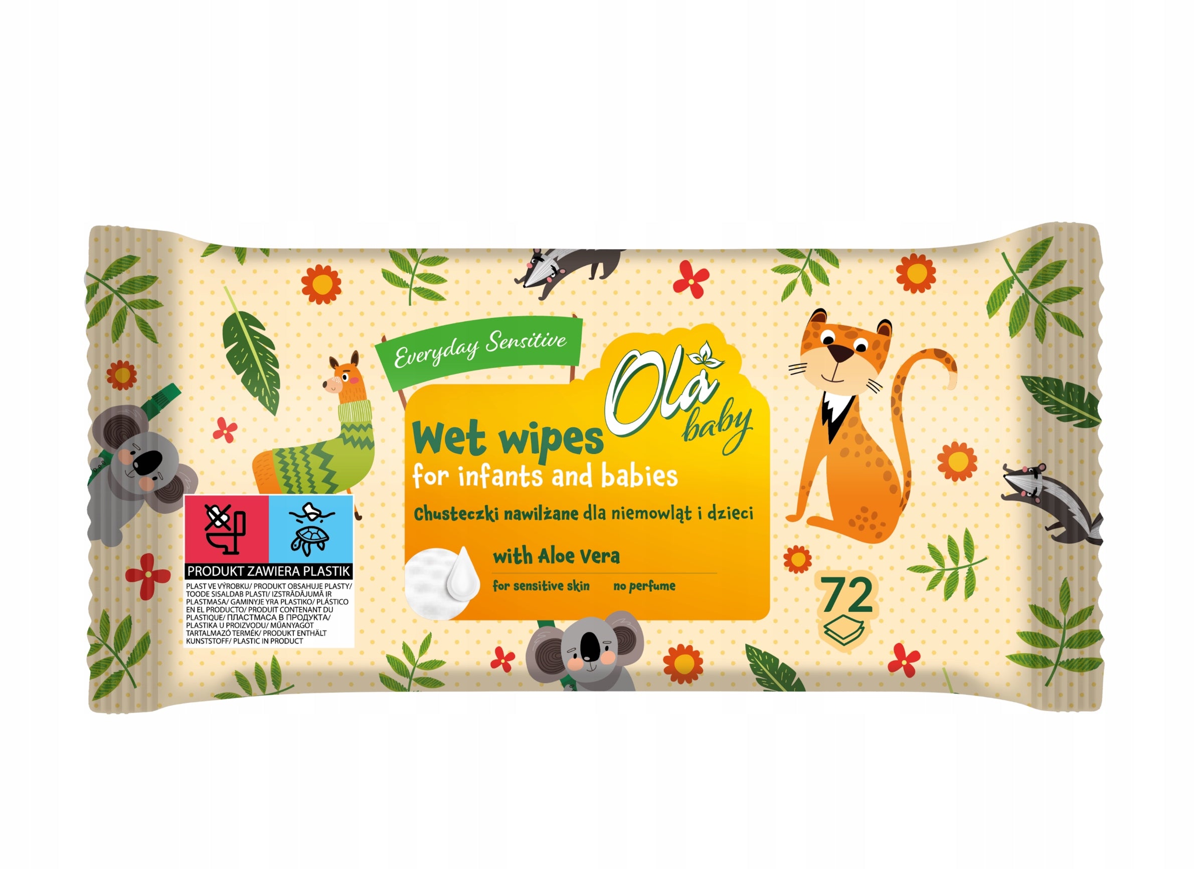 OLA baby Sensitive Wet Wipes for Infants and Children 72 pcs.
