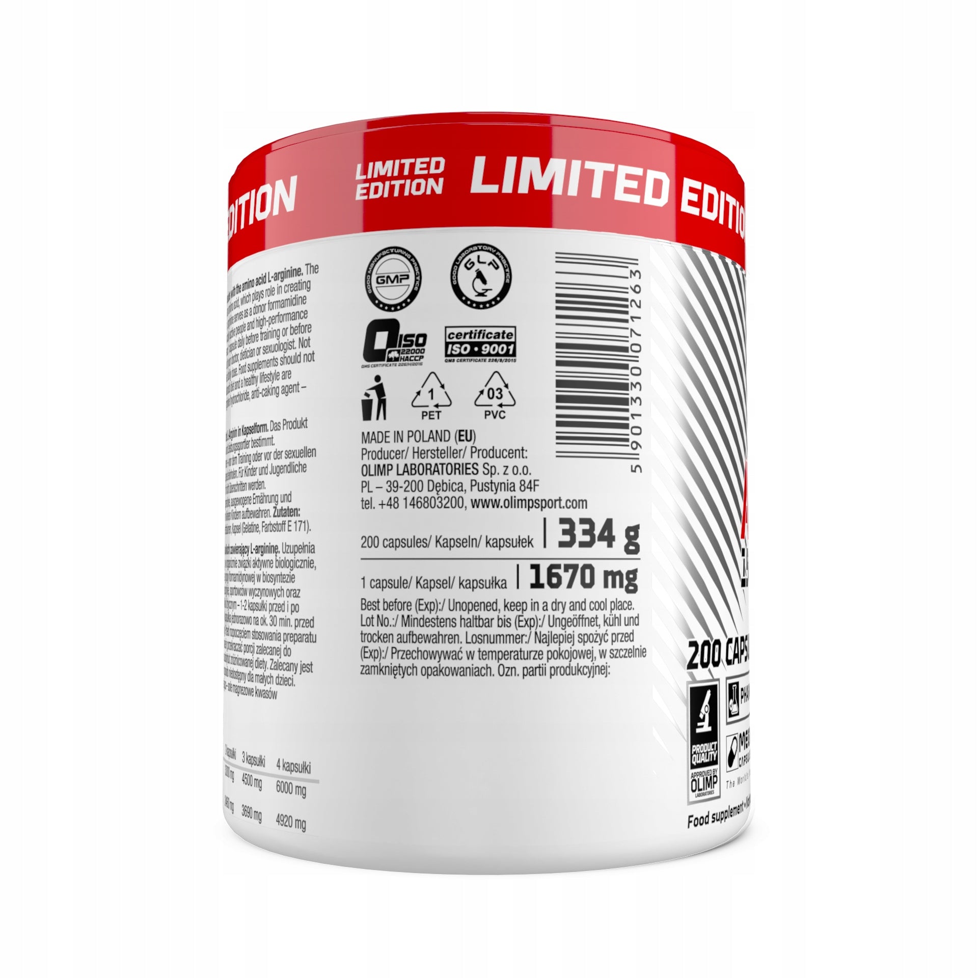 OLIMP ARGI POWER 1500 MC 200caps L-ARGININA AAKG AMINO ACIDS 120 SERVINGS Expiration date at least 1 year from the date of purchase