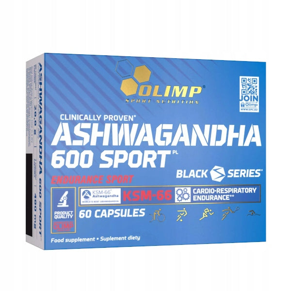 OLIMP ASHWAGANDHA 600 SPORT MEMORY RELAXATION NERVOUS SYSTEM IMMUNITY 60 kaps Expiration date at least six months from the date of purchase