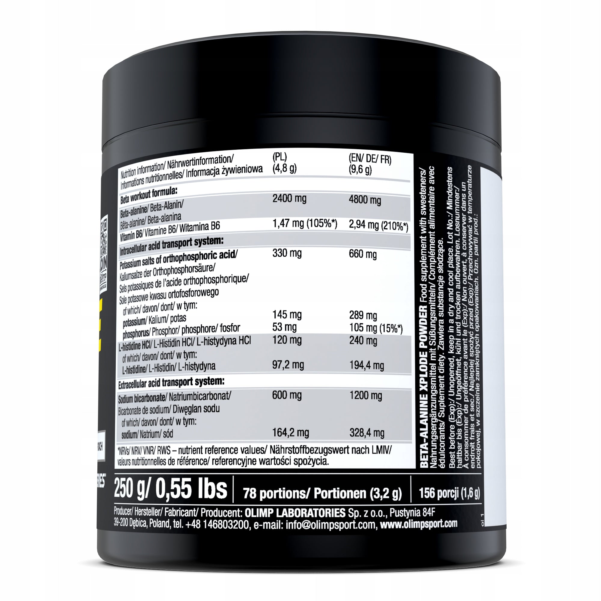OLIMP BETA-ALANINE XPLODE 250G ORANGE BETA ALANINE STRENGTH Manufacturer code 5901330077739