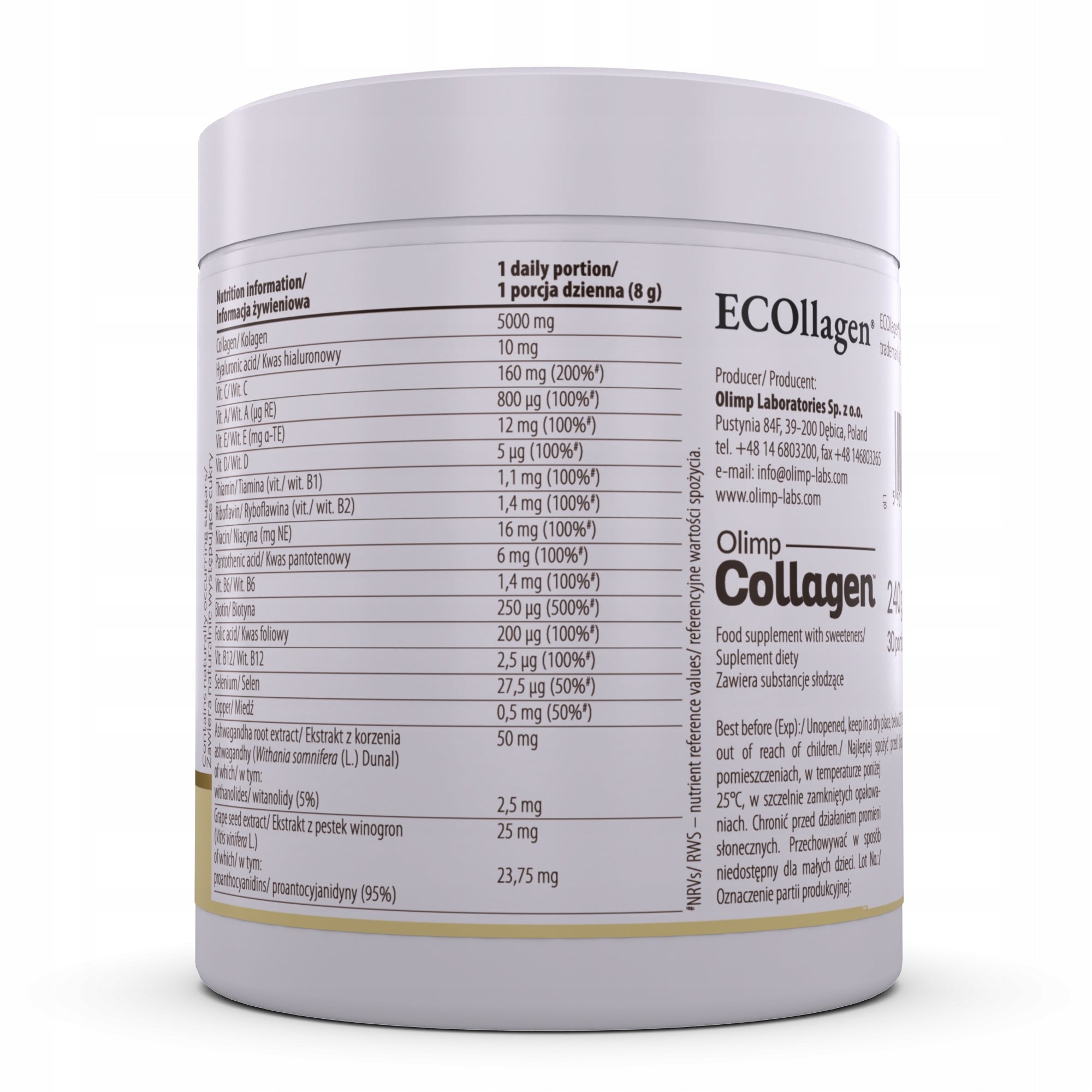 OLIMP COLLAGEN POWDER 240G PINEAPPLE FLAVOUR Manufacturer code 5901330093593