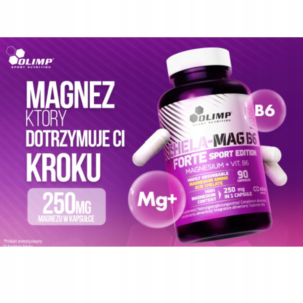 OLIMP FORTE MAGNESIUM CRAMPS SPORT EDITION JOINTS BONES CHELA-MAG B6 HEALTH Medical device no