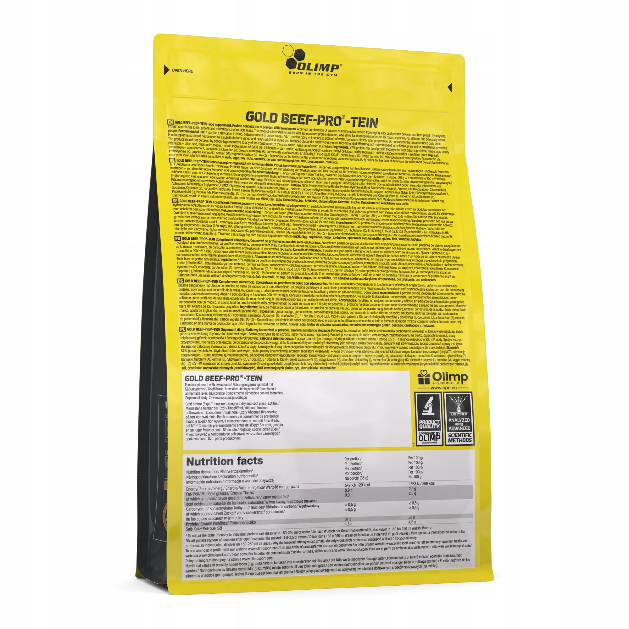 OLIMP GOLD BEEF PROTEIN 700g PROTEIN WITHOUT LACTOSE WHEY Expiration date at least 1 year from the date of purchase
