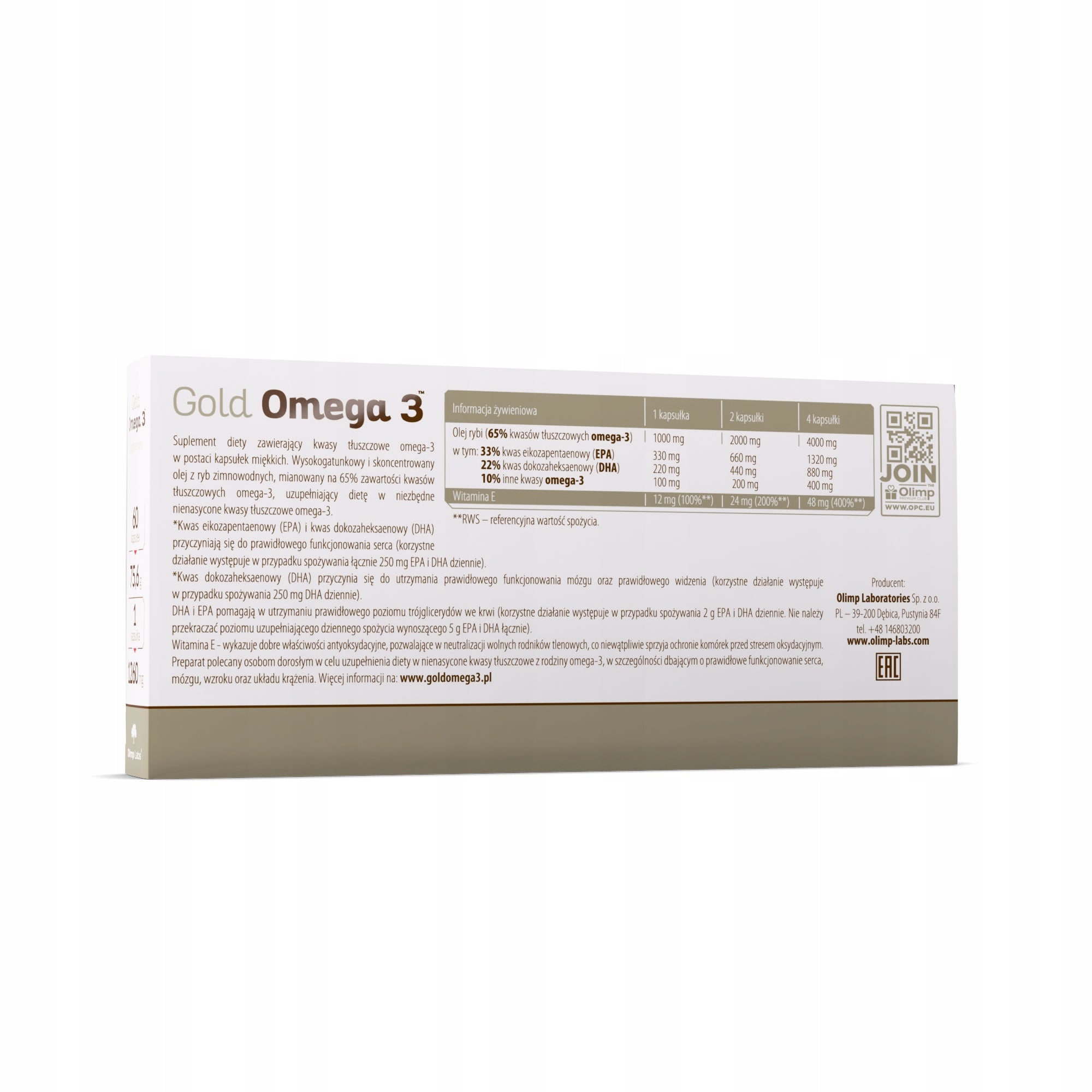 OLIMP GOLD OMEGA 3 1000 MG HEALTHY HEART BRAIN FUNCTIONING 60 CAPS. Expiration date not specified