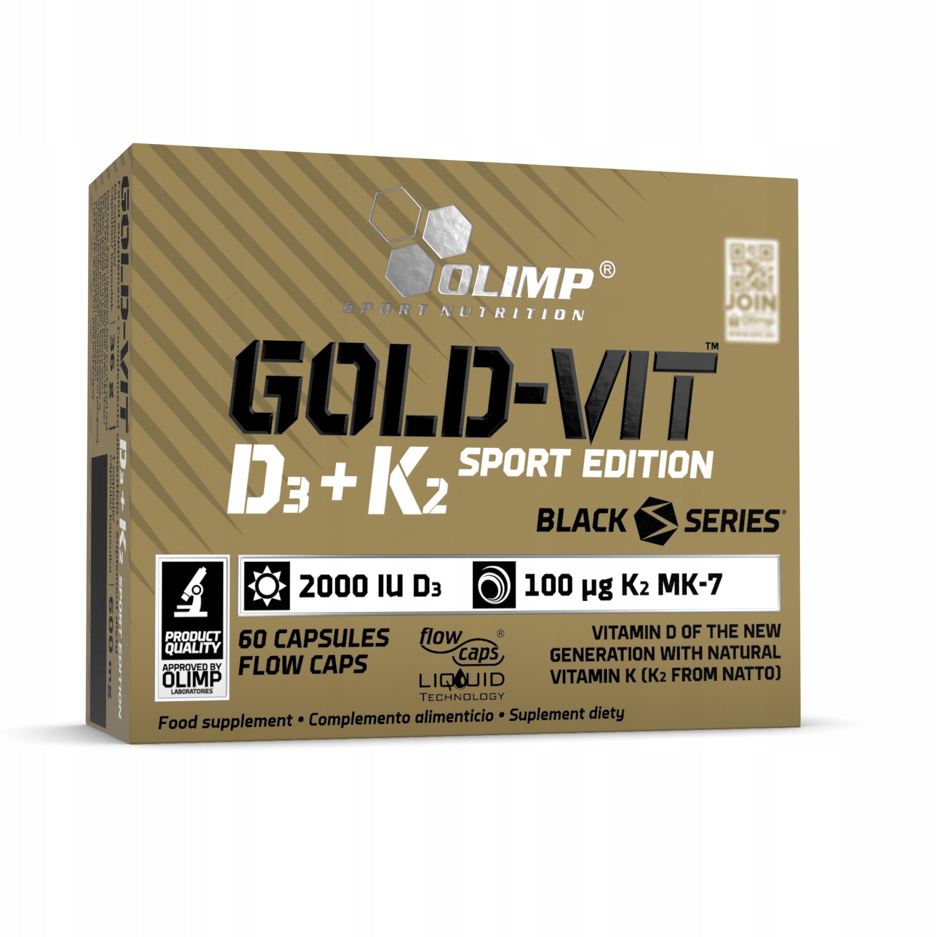 OLIMP GOLD-VIT D3+K2 SPORT EDITION 60caps VITAMIN D3 K2 MK7 MINERALS