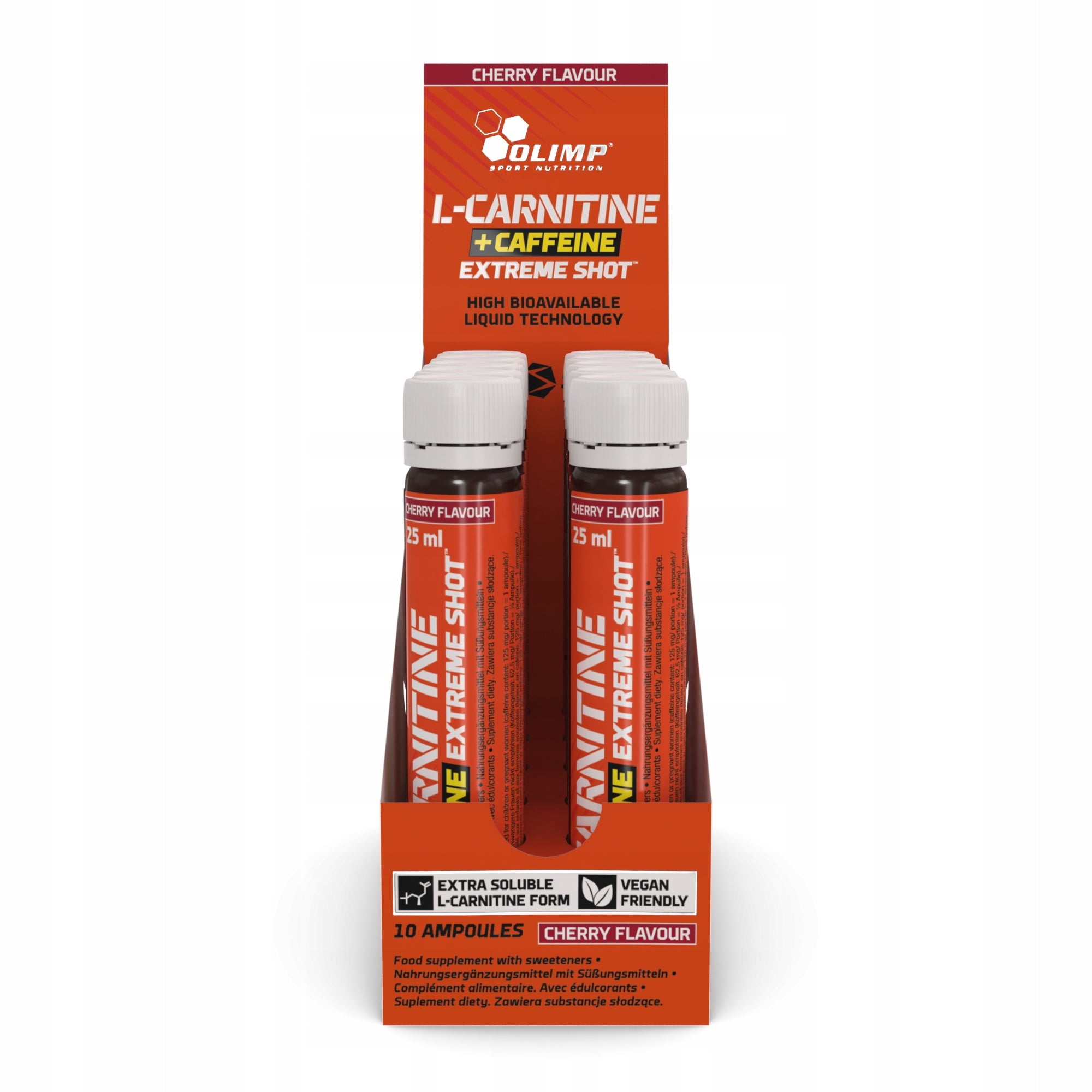 OLIMP L-CARNITINE + CAFFEINE EXTREME SHOT 10x25ml L-CARNITINE REDUCTION Packaging status original