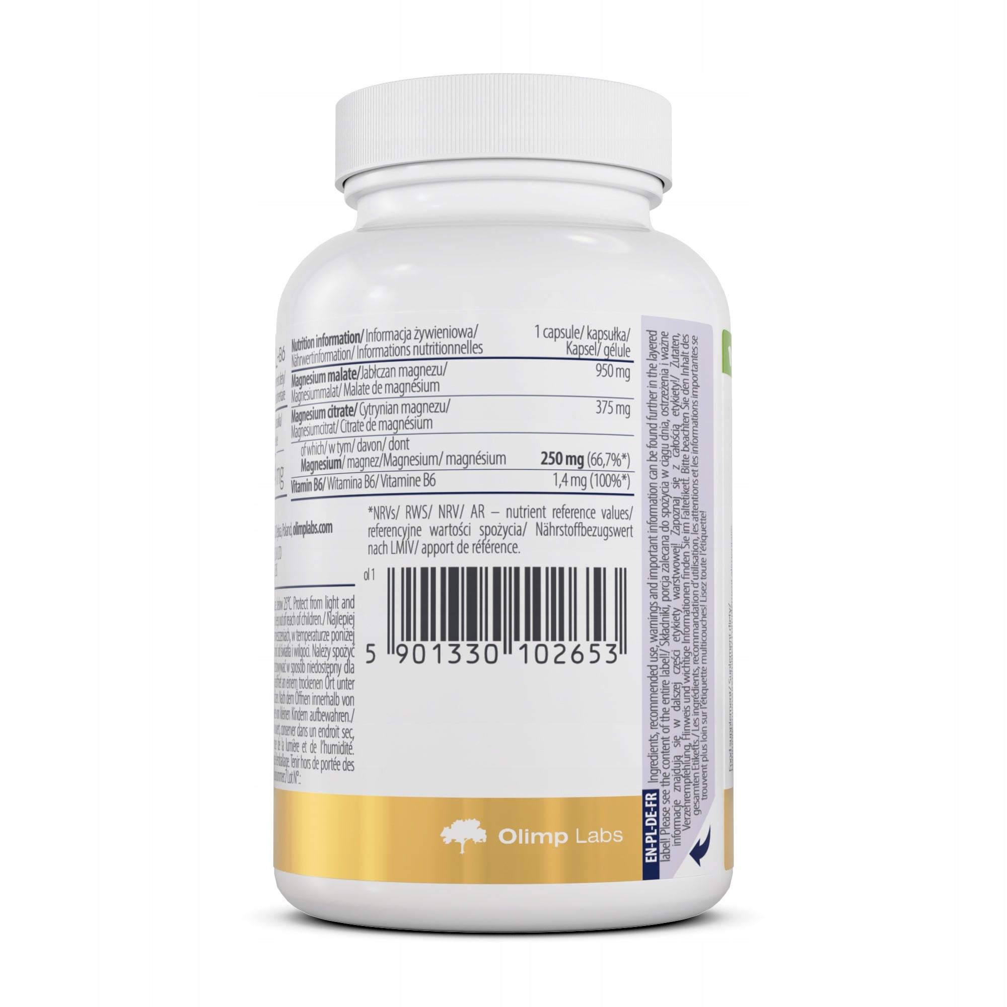 OLIMP MagMAX XL + B6 90caps MAGNESIUM 2 FORMS CITRATE MALATE VITAMIN B6 Packaging status original