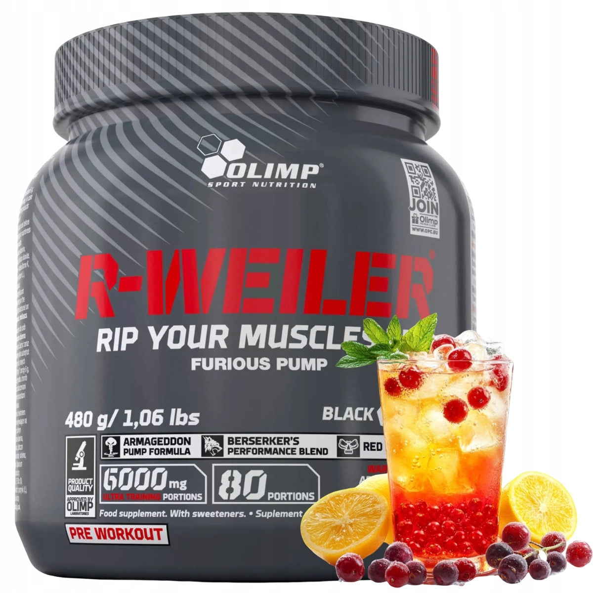 OLIMP REDWEILER 480g BETA ALANINE PRE-WORKOUT | MULTIFRUIT