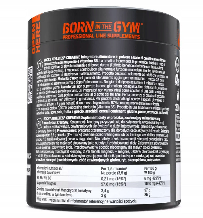 OLIMP ROCKY ATHLETE CREATINE 2x200G CREATINE MONOHYDRATE MAGNESIUM POWER Expiration date at least 1 year from the date of purchase