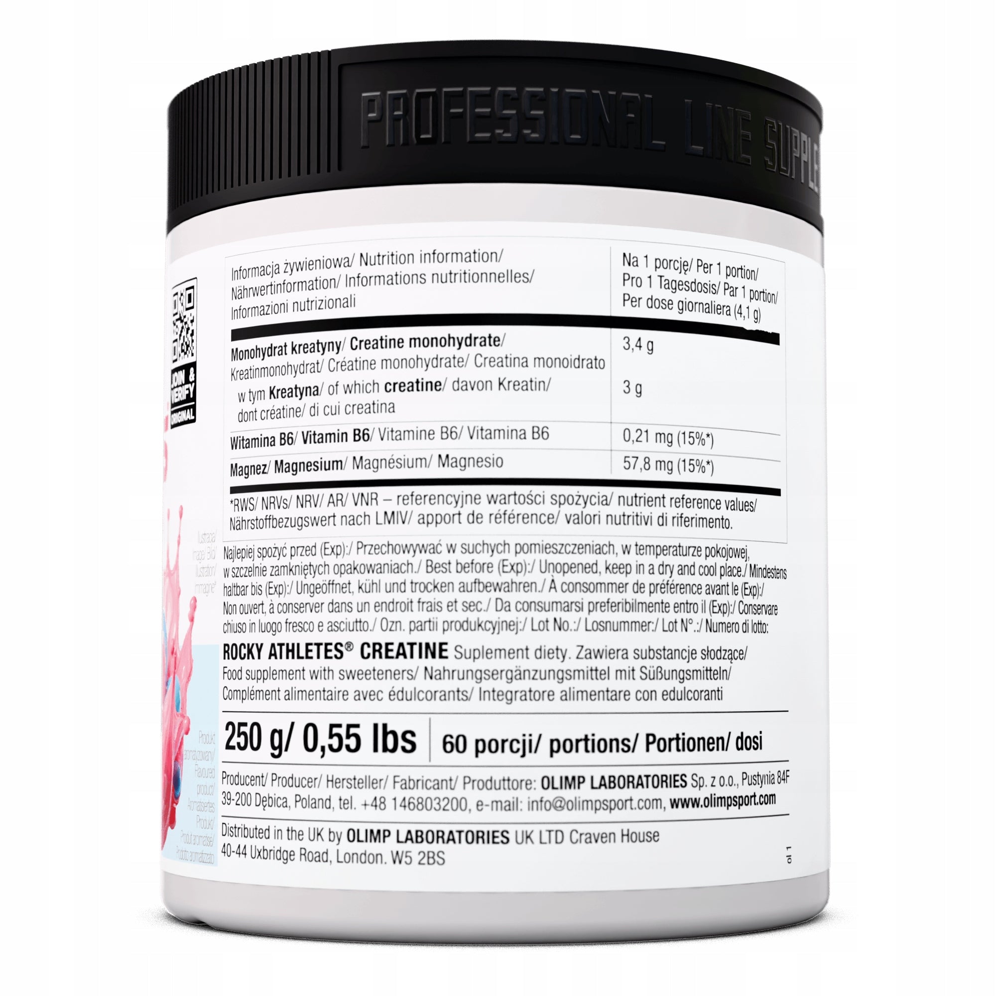 OLIMP ROCKY CREATINE 250g CREATINE MONOHYDRATE BALLOON GUM 70 SERVINGS Manufacturer code 5901330100857