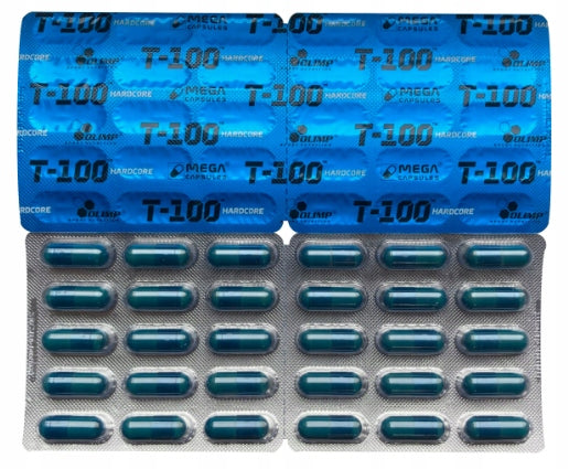 OLIMP T-100 HARDCORE 120 kaps TESTOSTERONE STRENGTH MASS ENERGY POTENCY LIBIDO Packaging status original