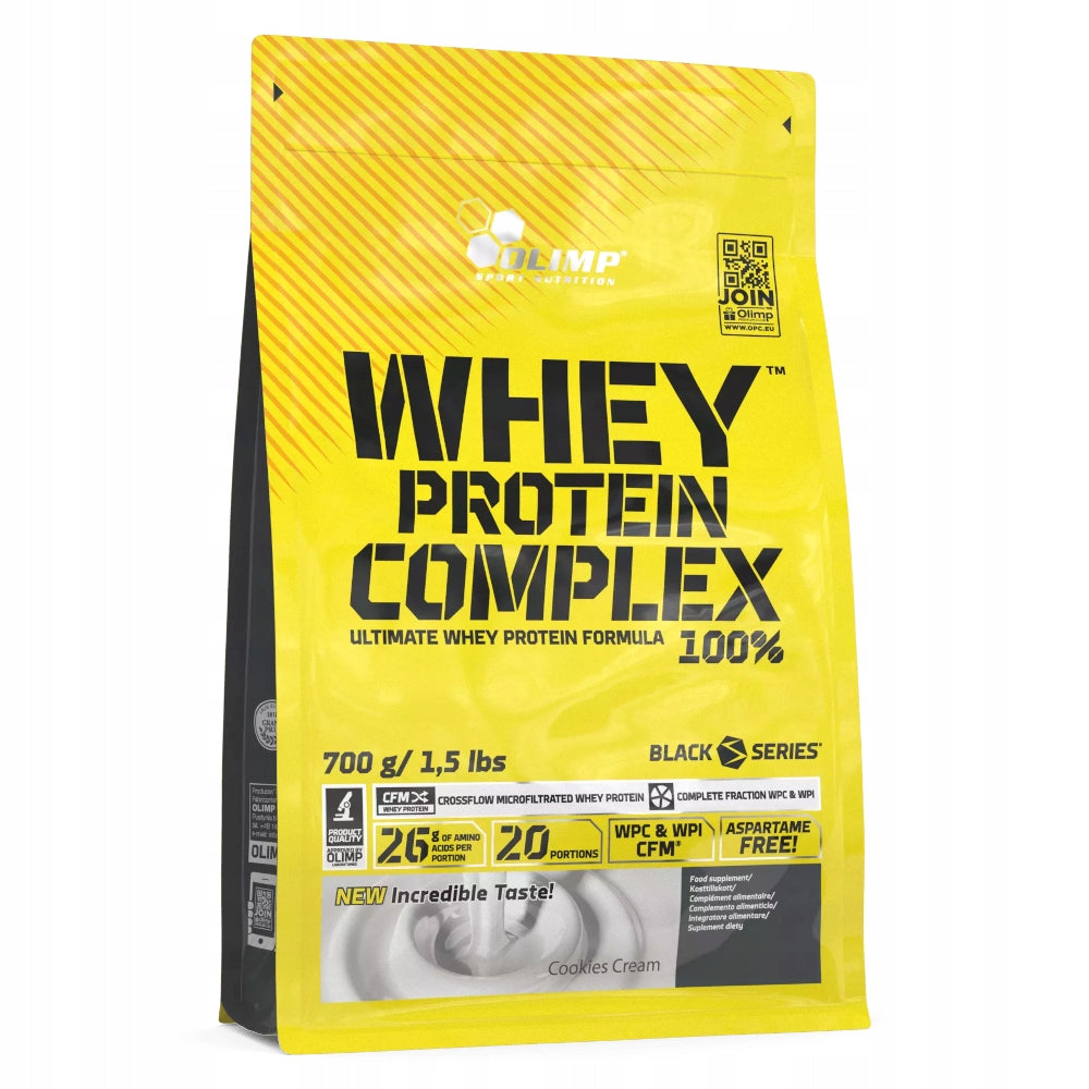 OLIMP WHEY PROTEIN COMPLEX 100% PROTEIN WPC BCAA MASS STRENGTH ANABOLISM 2x700g Manufacturer code na masę, białko, aminokwasy, regeneracja