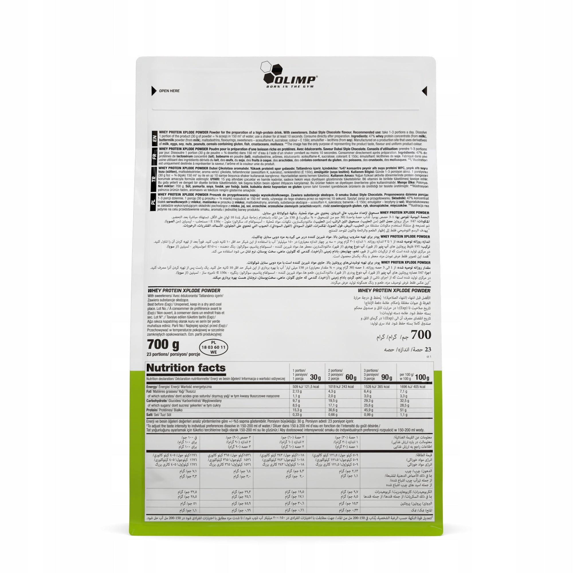 OLIMP WHEY PROTEIN XPLODE POWDER 700g PROTEIN CONDITIONER WPC DUBAI CHOCOLATE Packaging status original