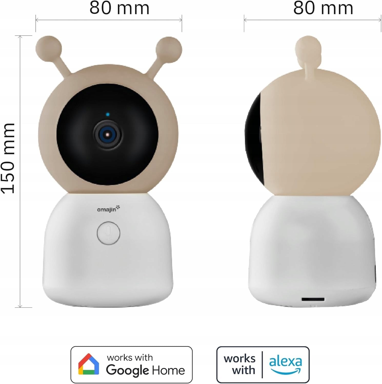 OMAJIN nanny 2K HD night vision 64GB two-way sound white camera Brand no brand