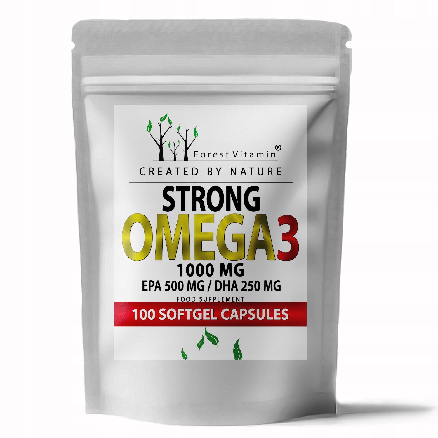 OMEGA 3 1000mg 500 EPA + 250mg DHA STRONG ACIDS ANCHOVIES HEART TRAN Brand Forest Vitamin