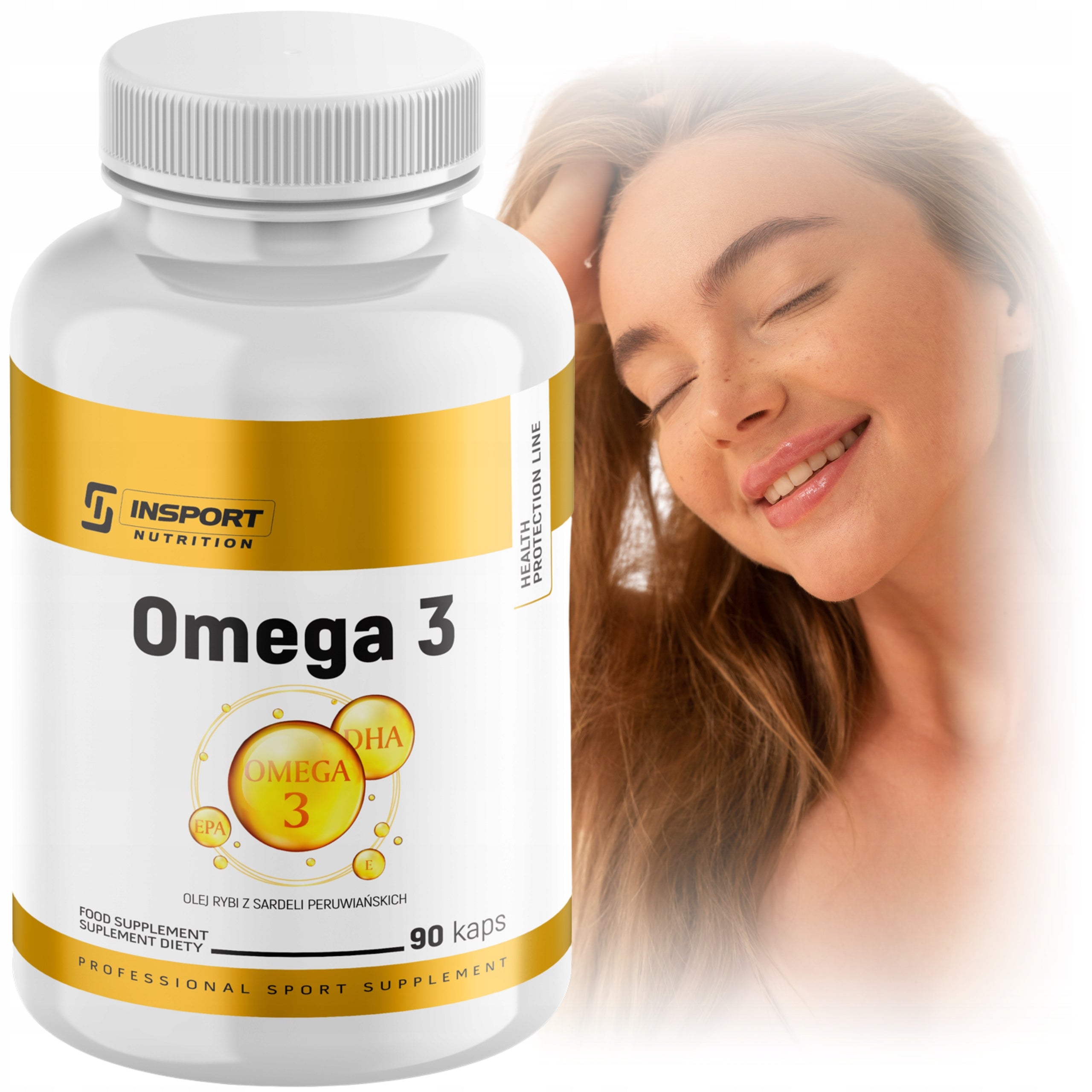 OMEGA 3 1000mg 90 kap EPA DHA Fish Oil Tran Brain Immunity Heart | INSPORT