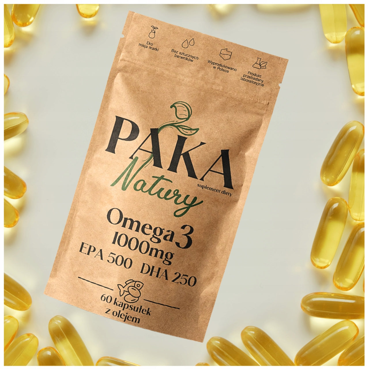 OMEGA 3 1000mg EPA 500 DHA 250 + vitamin E fatty acids for HEART RESISTANCE Packaging status original