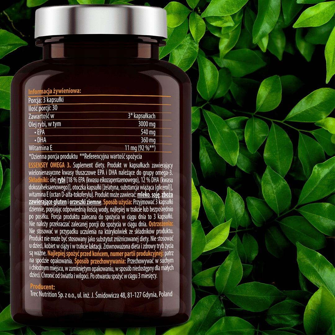 OMEGA 3 3000 MG Pacific Fish Oil + Vitamin E Heart Brain Vision EPA DHA Form capsules
