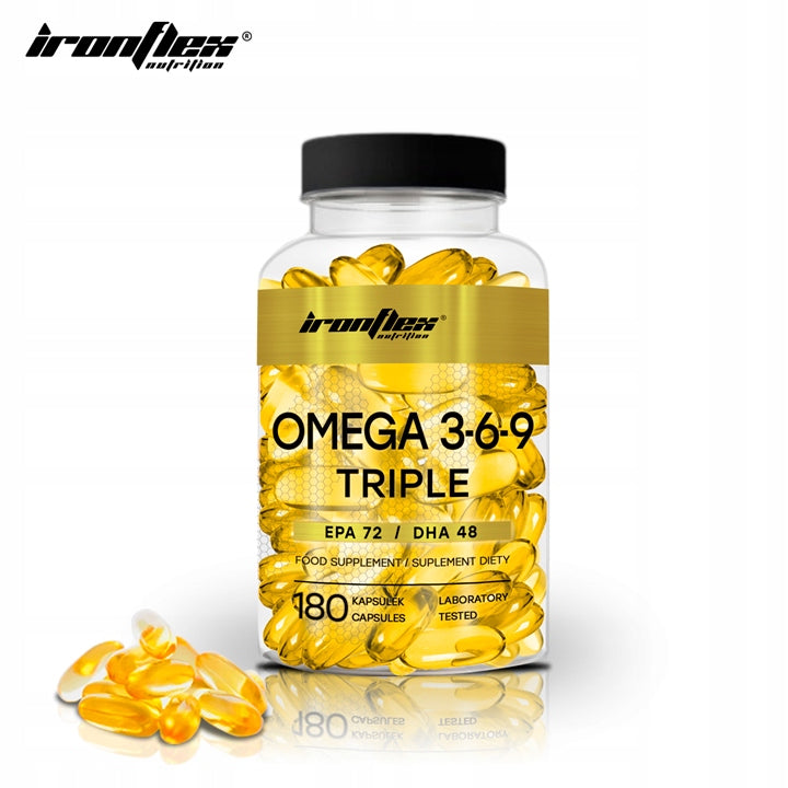 OMEGA 3-6-9 IronFlex 180cap FATTY ACIDS EPA DHA Fish Oil Linen Wit E Medical device no