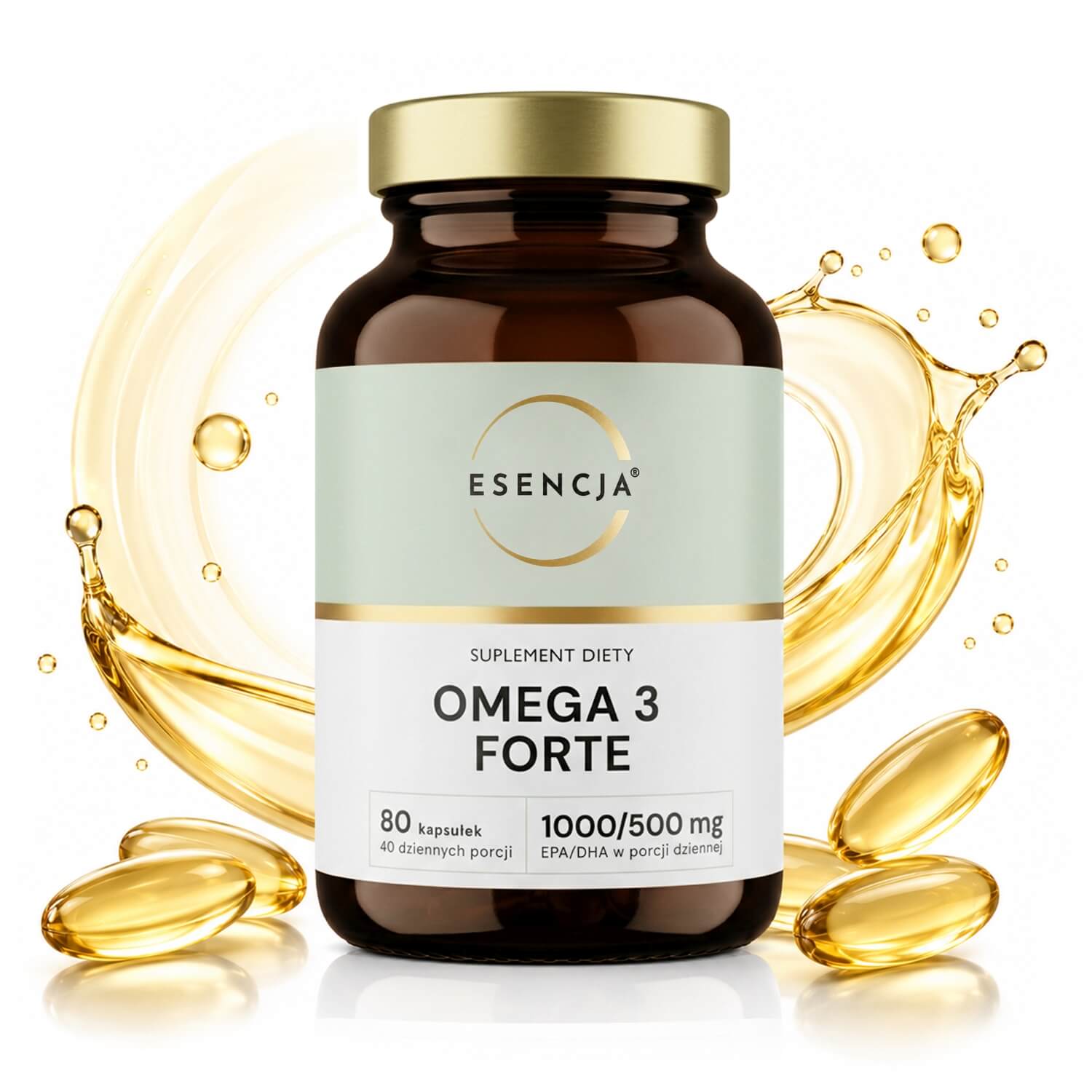 OMEGA 3 FORTE TRIGLYCERIDES 1000/500 mg EPA DHA HEART BRAIN ESENCJA 80 kaps. Medical device no