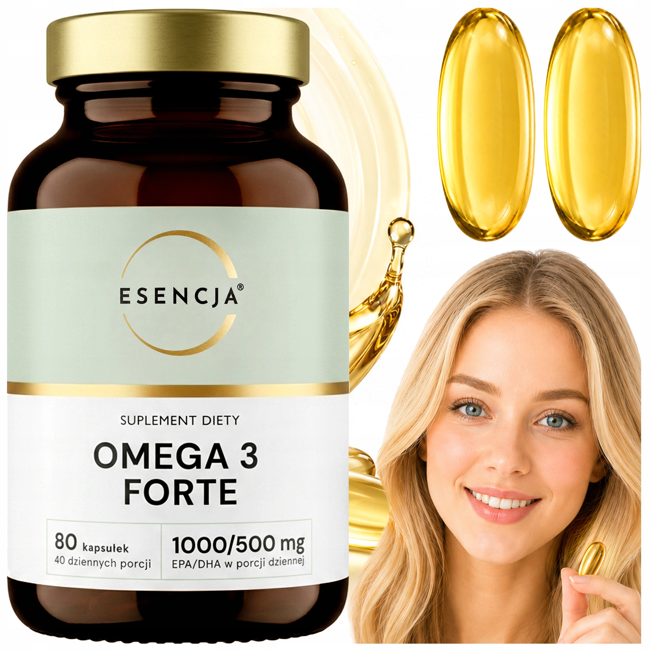 OMEGA 3 FORTE TRIGLYCERIDES 1000/500 mg EPA DHA HEART BRAIN ESENCJA 80 kaps.