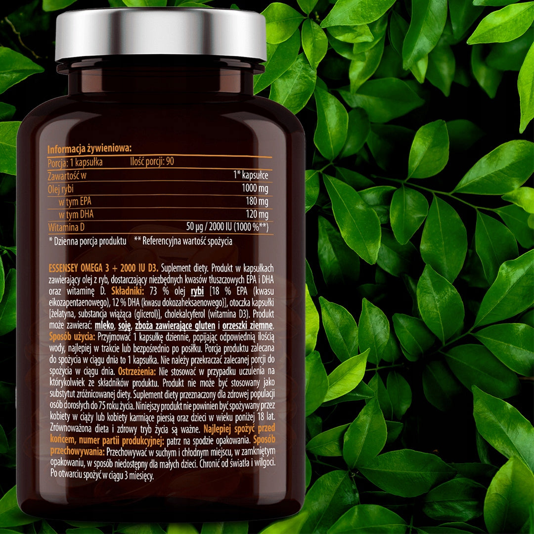 OMEGA 3 + VITAMIN D3 FORTE MAX PORTION IMMUNITY HEART TEETH FOR 90 DAYS TRAN Basic ingredient omega-3 fatty acids