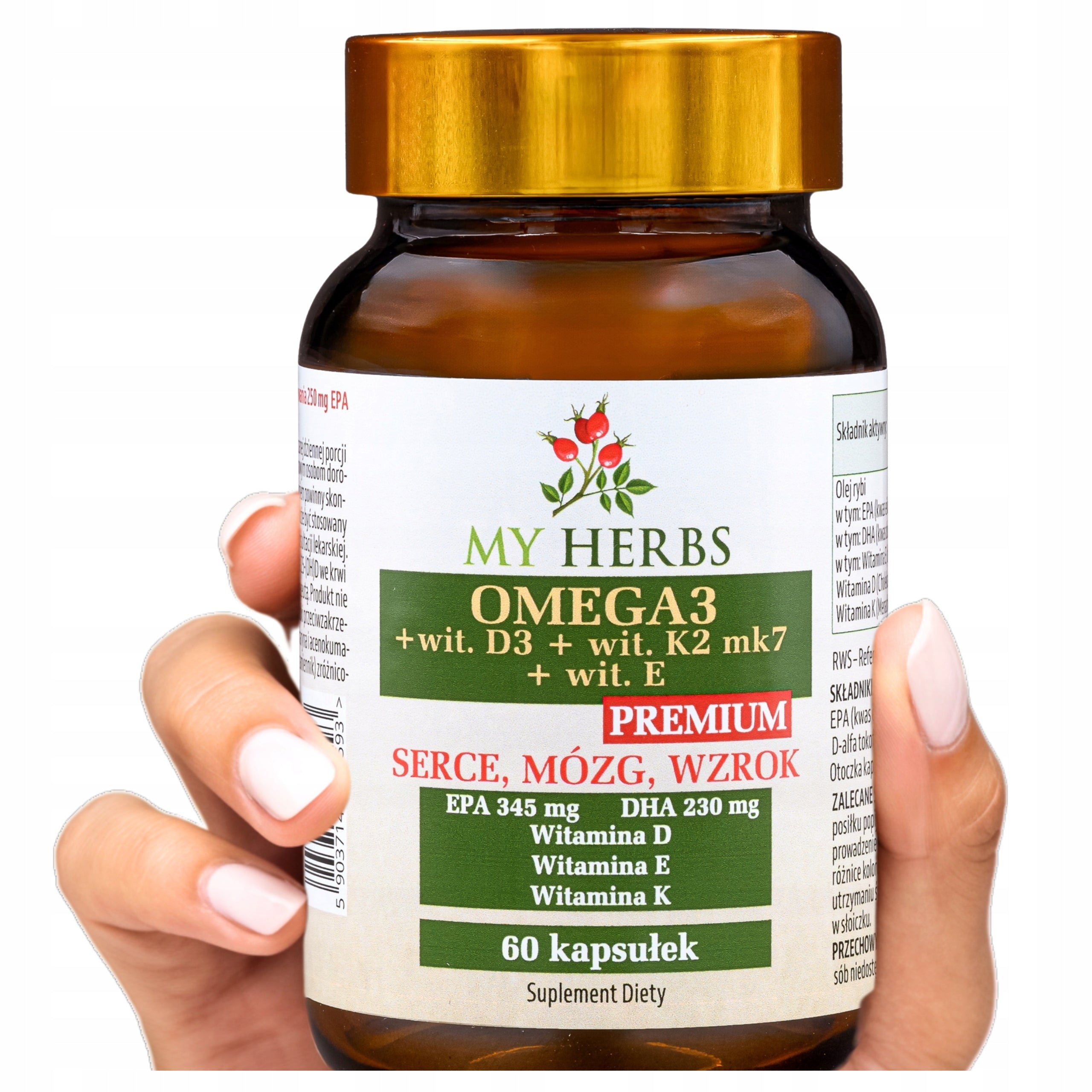 OMEGA 3 + WIT D3 + WIT K2 MK7 + WIT E Gold Omega 3 PREMIUM 60 KAPS