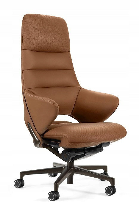 OMEGA leather armchair - GENUINE LEATHER HL BROWN office/office Packaging status original