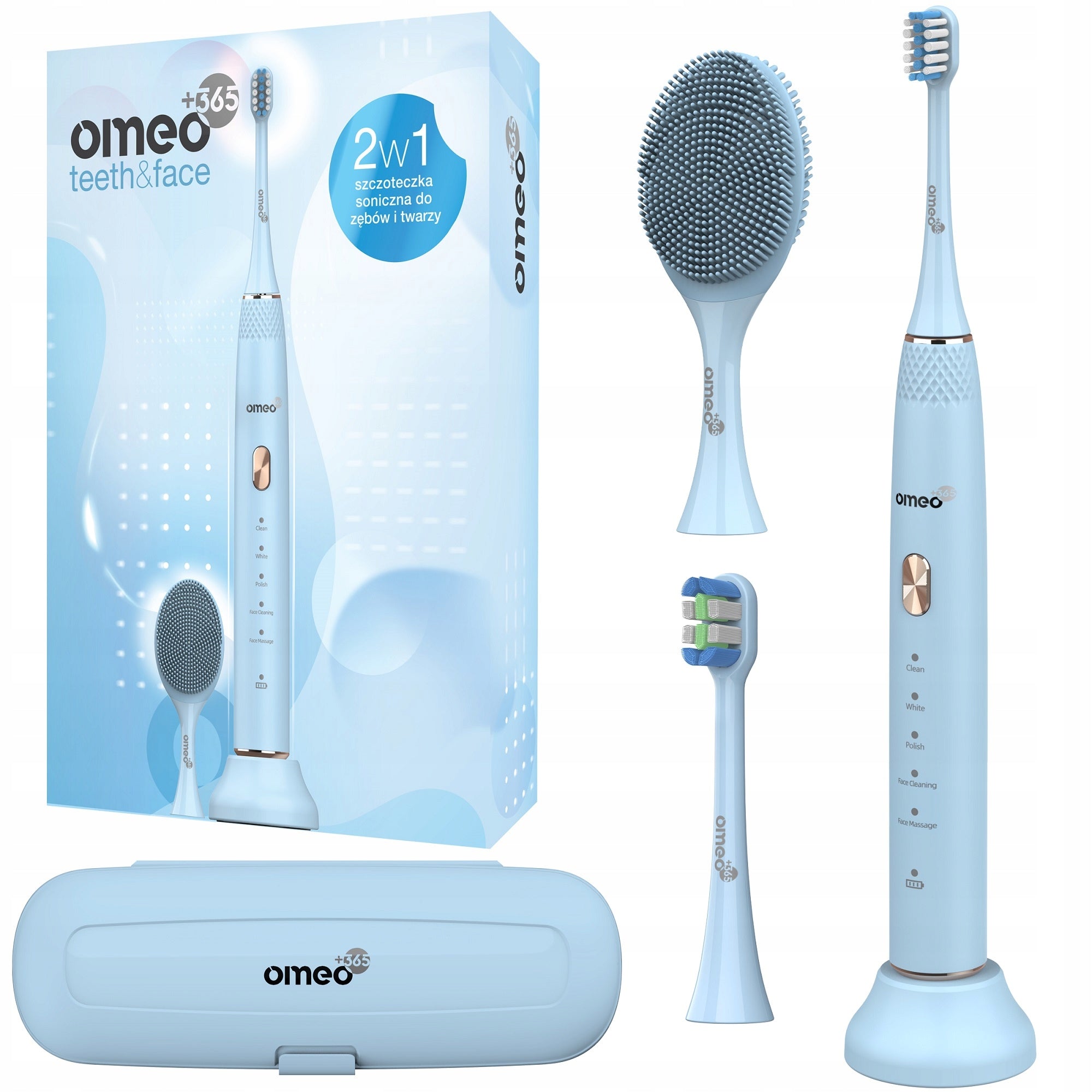 OMEO +365 Teeth&Face Blue Sonic electric toothbrush