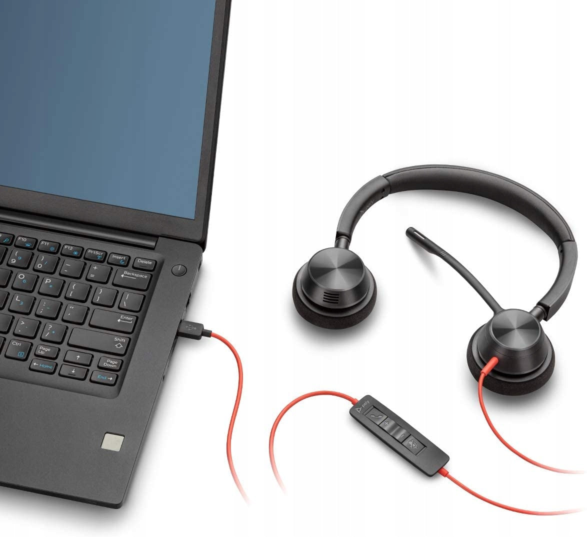 ON-EAR WIRED HEADPHONES WITH MICROPHONE JACK 3,5 MM / USB BLACK Packaging status original