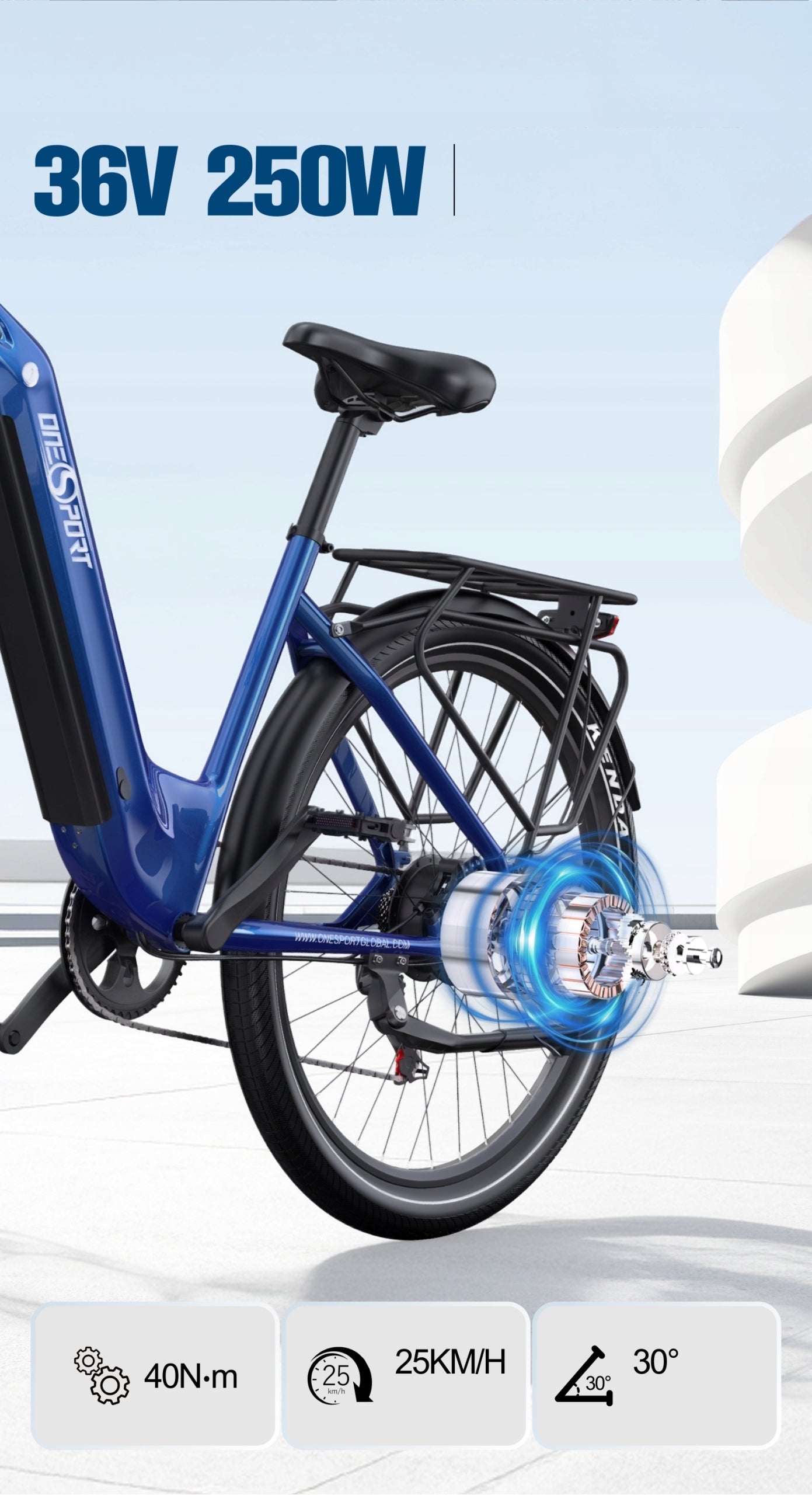 ONESPORT OT05 E-Bike 250W 36V 18.2AH 25km/h 27.5*2.25 City Manufacturer code 8901573285332