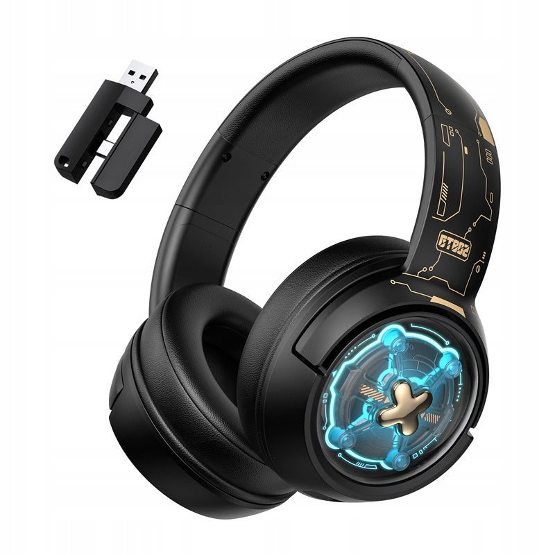 ONIKUMA GT802 Wireless On-Ear Gaming Headphones BT 5.4 Black