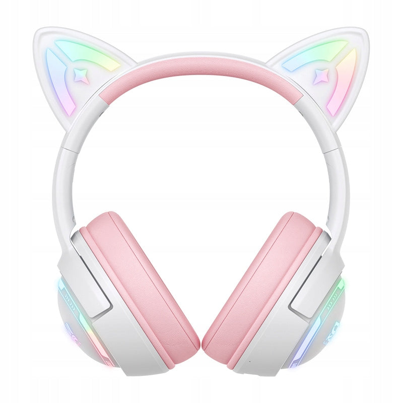 ONIKUMA GT838 Gaming Headphones Pink Wireless BT RGB Cat Ears Packaging status original
