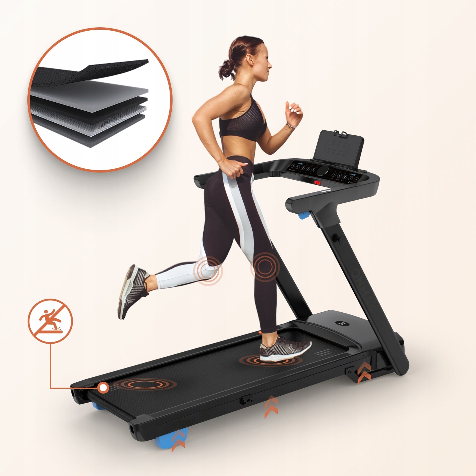 ONMAX Electric treadmill folding FLOW auto lifting app PL Packaging status original