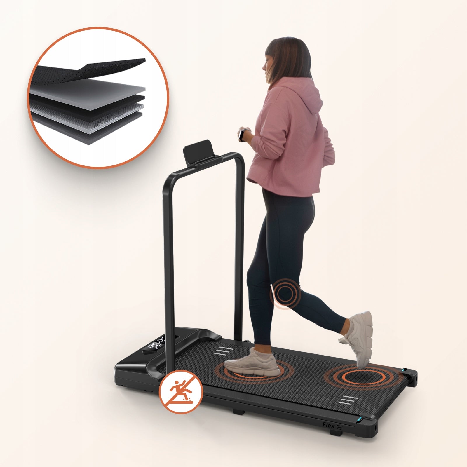 ONMAX Flex home treadmill, foldable, PL application, 0-10km/h, walking pad Manufacturer code BD-FX