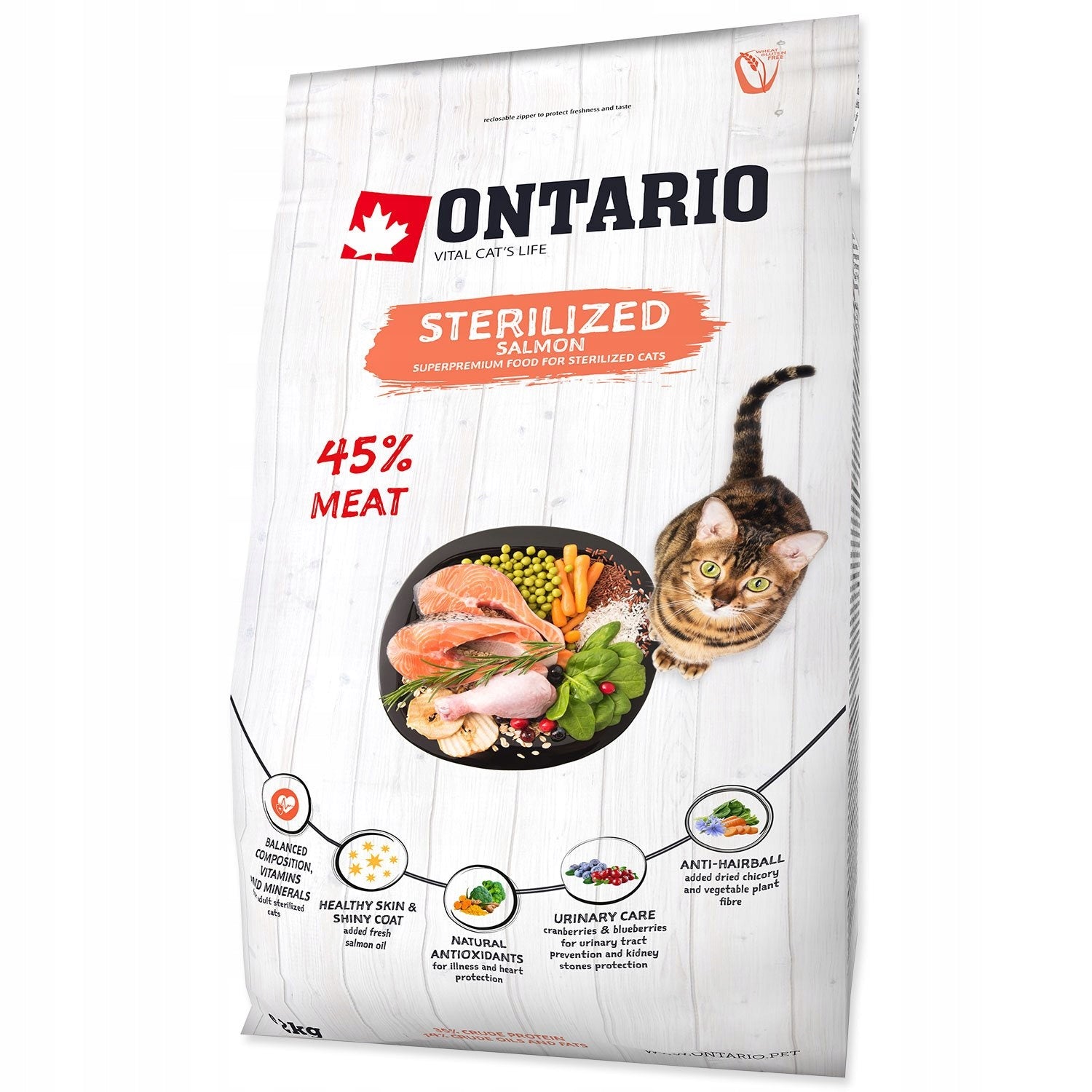 ONTARIO Cat Sterilised Salmon 2kg Salmon Sterilized Cat Food Packaging status original