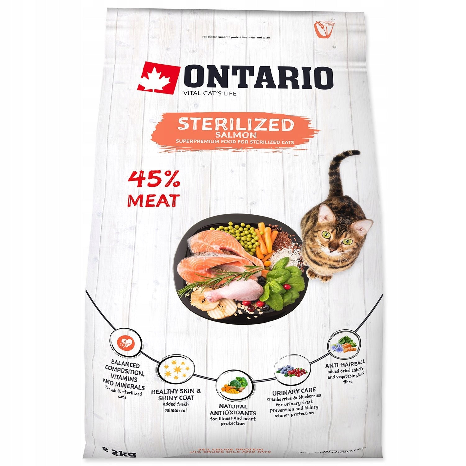 ONTARIO Cat Sterilised Salmon 2kg Salmon Sterilized Cat Food