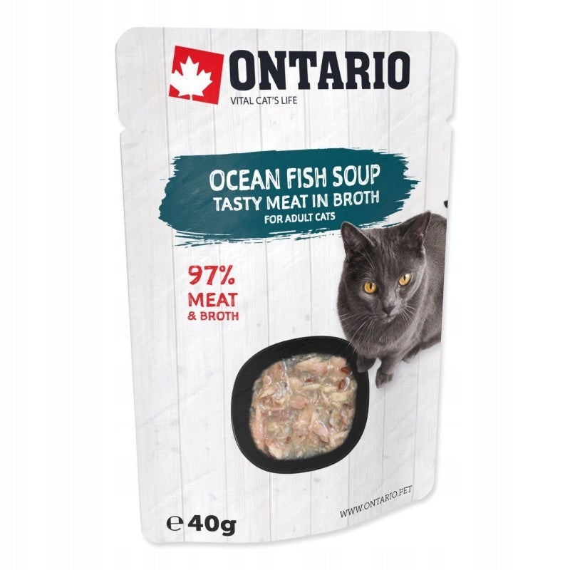 ONTARIO Soup Ocean Fish with Vegetables 40g Cat Broth Packaging status original