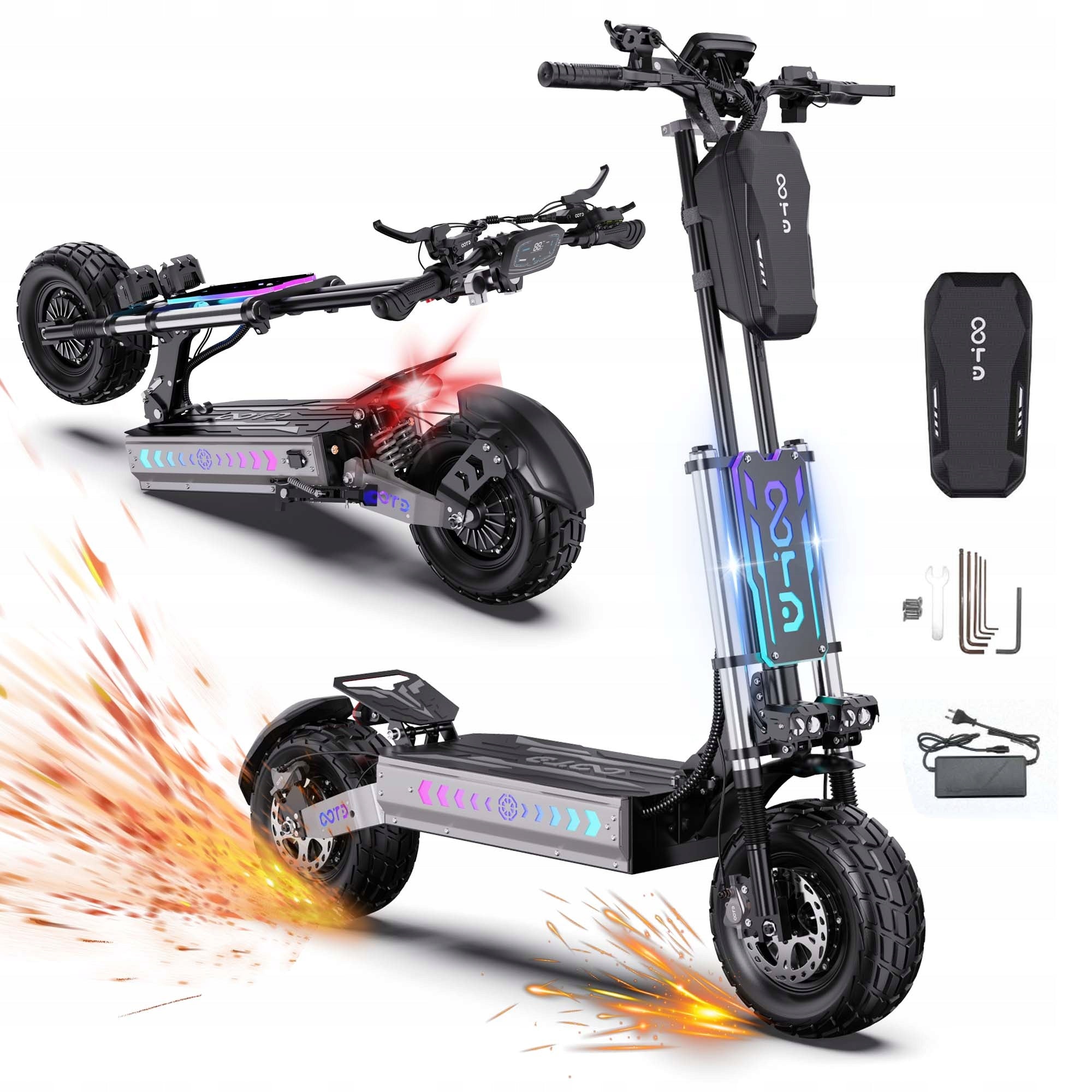 OOTD T90 Electric Scooter 13" 6000W Power Peak 60V31.2AH Range 100HP PL