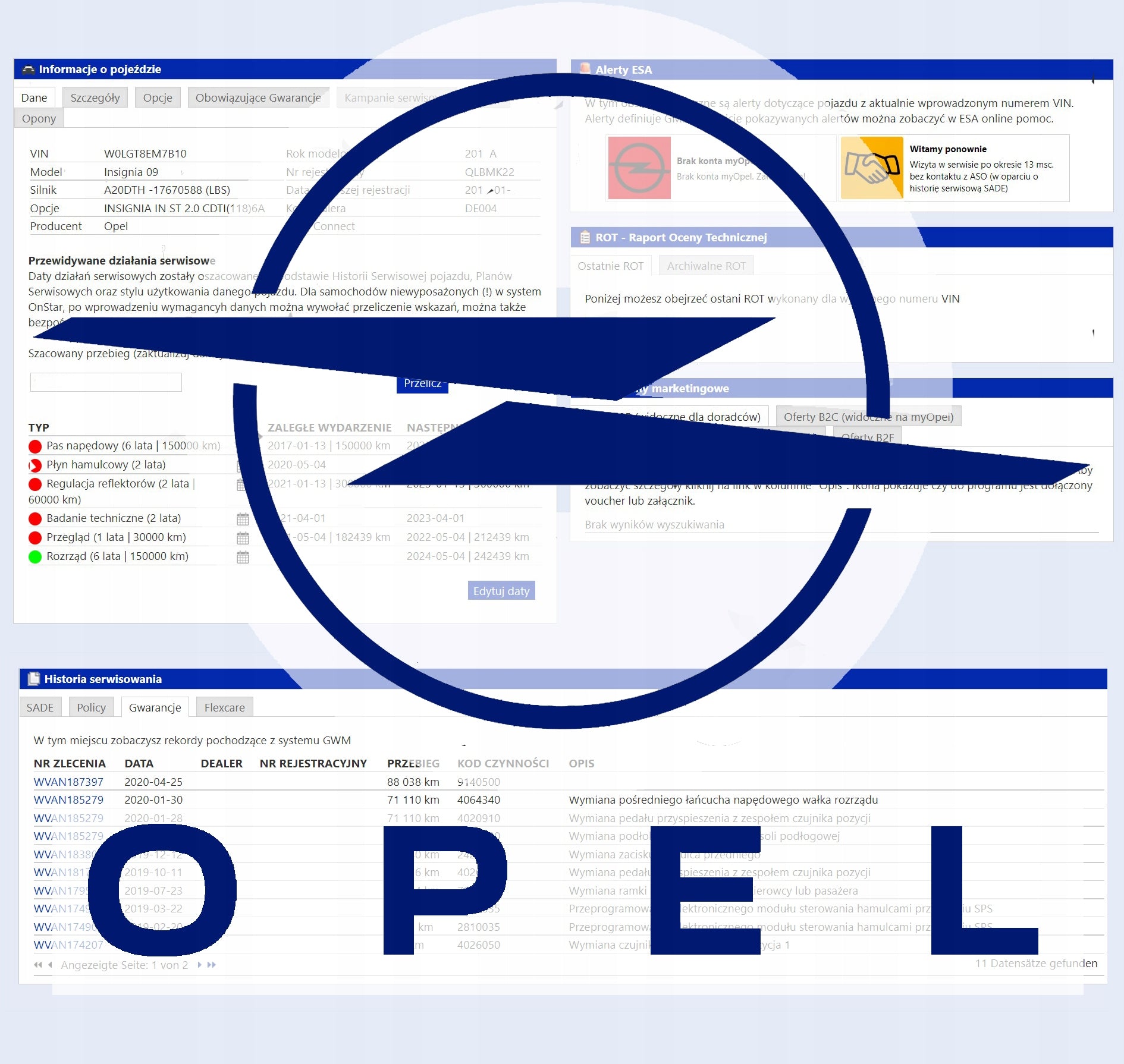 OPEL VIN Verification Service History ASO Report