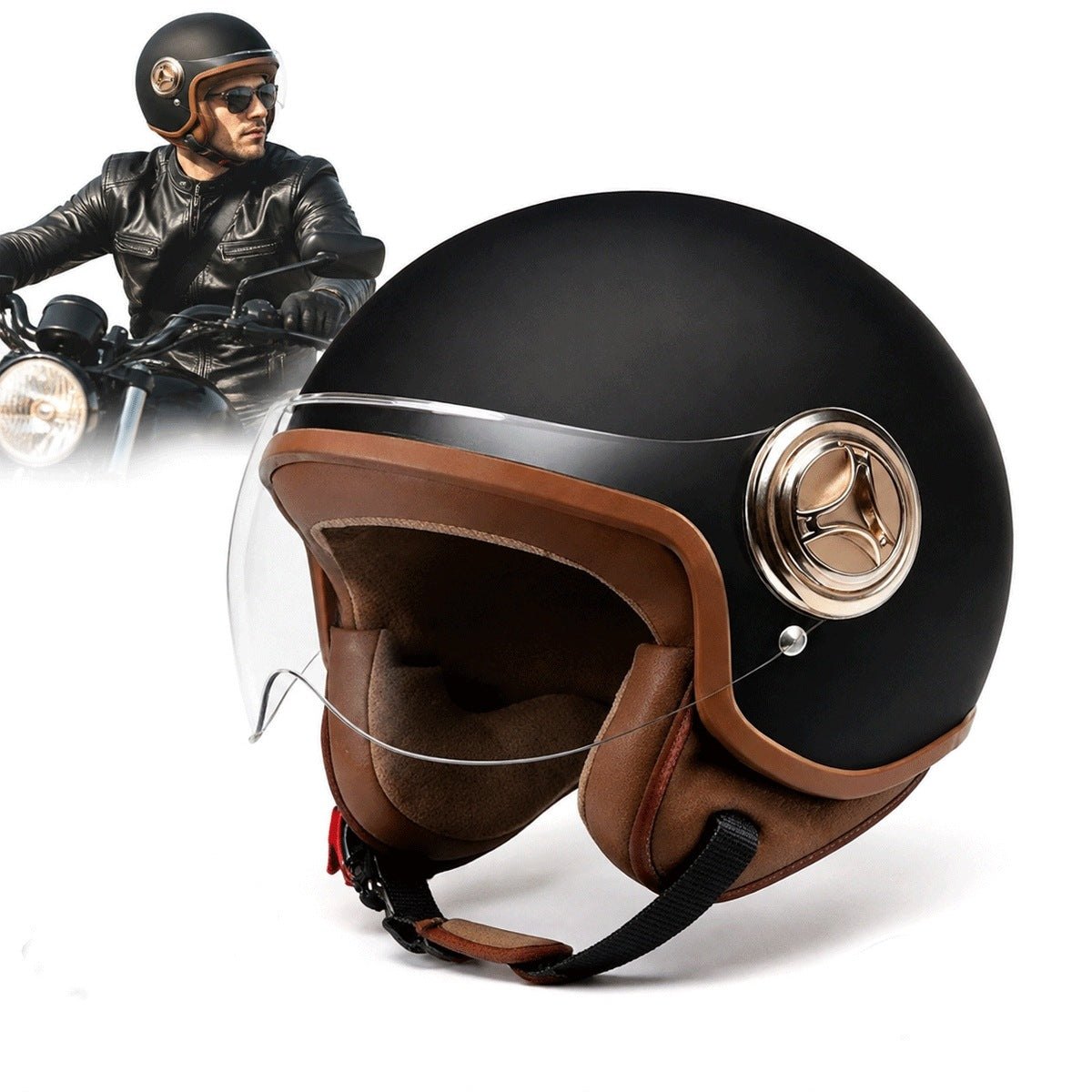 OPEN HELMET WITH GLASSES, RESISTANT TO SCRATCHES AND CONTAMINATION