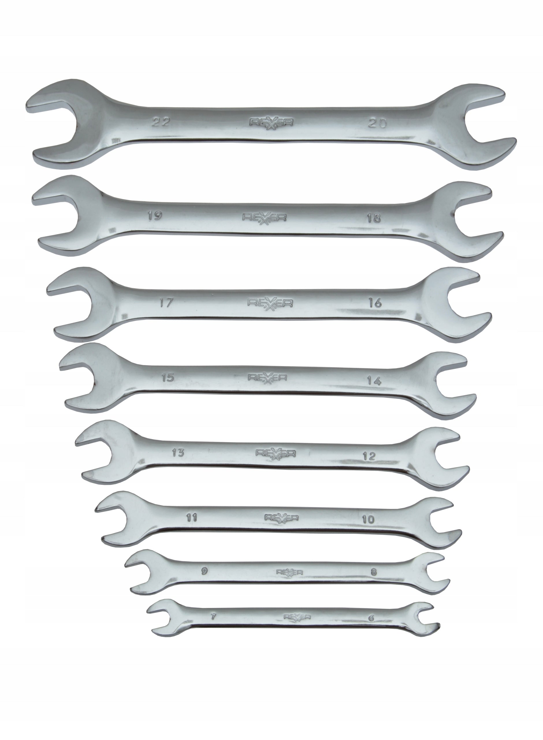 OPEN WRENCHES 6-22mm SET. 8 pieces of CrV EAN (GTIN) 5907779942614