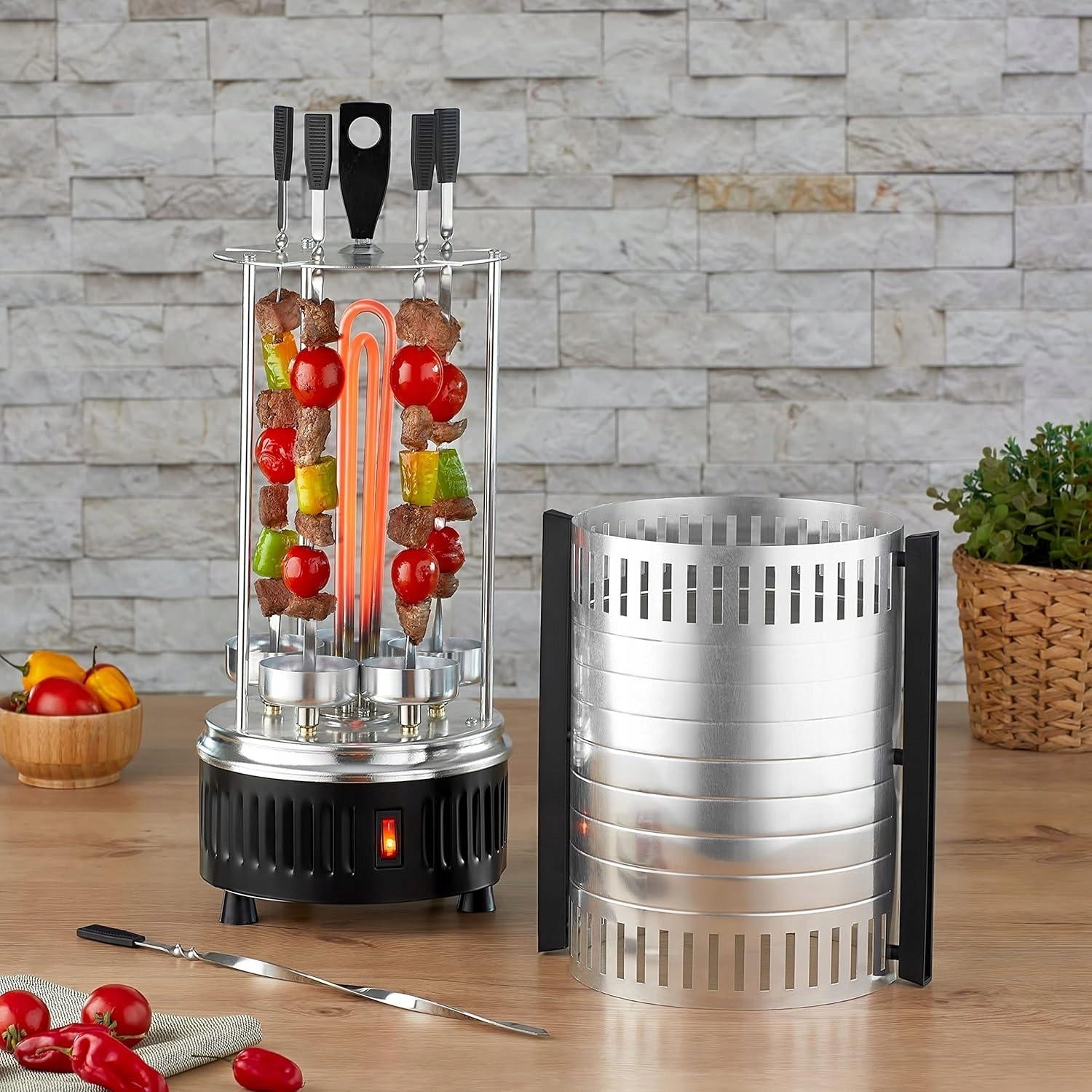 OPIEKACZ DO KEBABA ROLLER GRILL do Kurczaka 1400W 6x Szaszłyki SW-04 Model SW-04