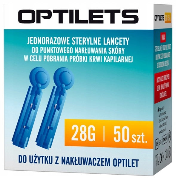OPTILETS STERILE NEEDLES OPTILET 50 pieces LANCETS Batteries included no