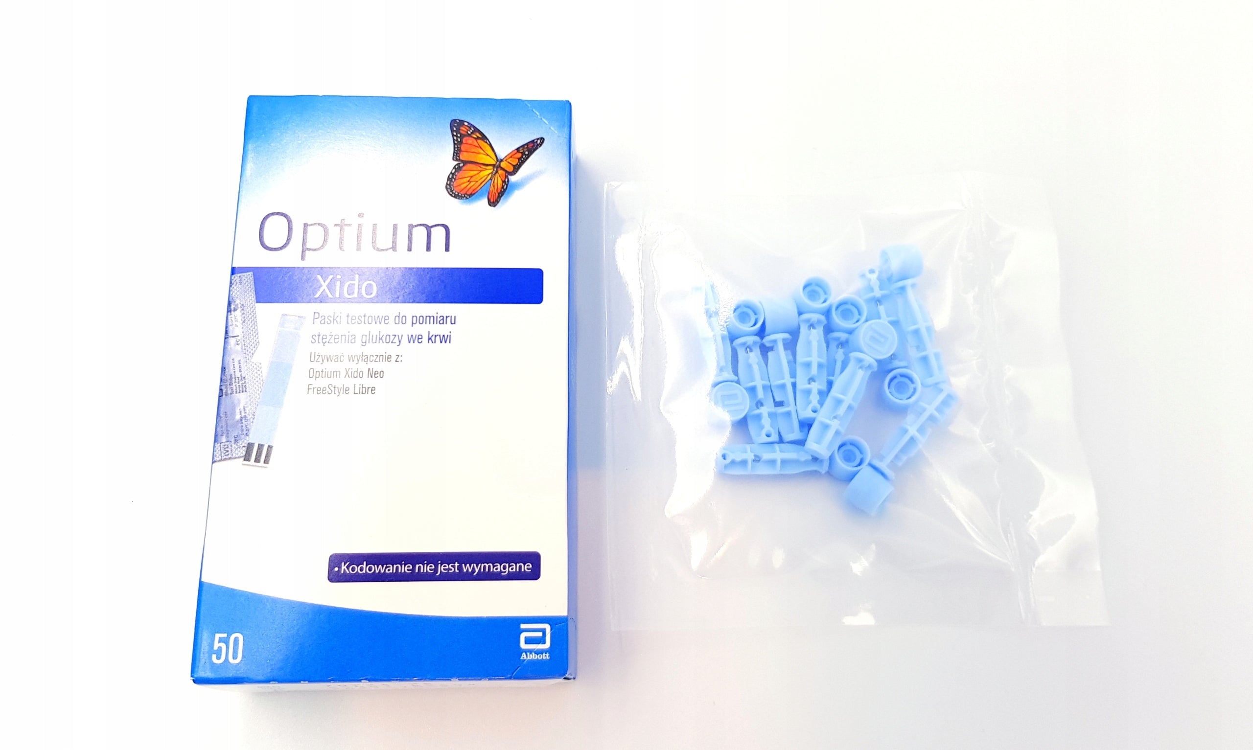 OPTIUM XIDO STRIPS FOR GLUCOSE 50pcs + LANCETS 10pcs Medical device yes