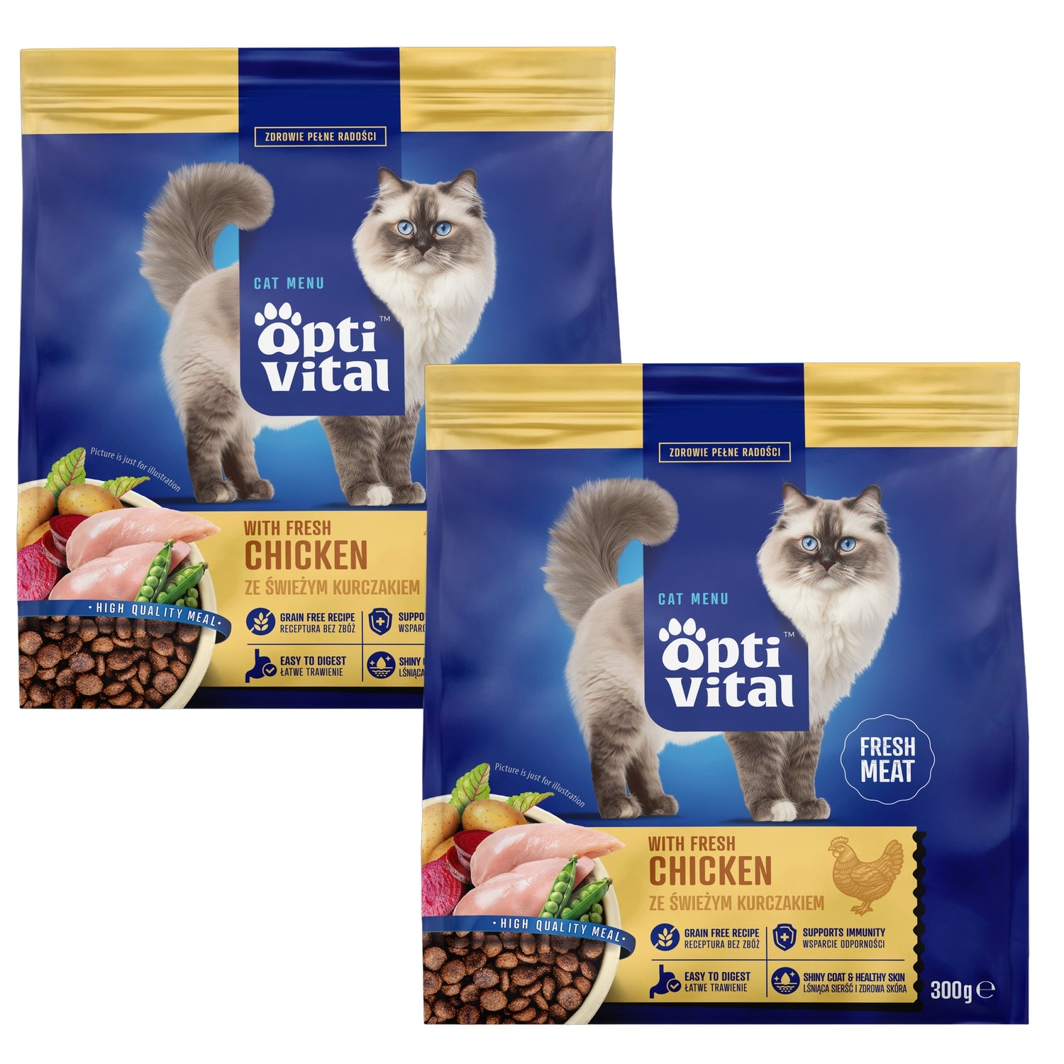 OPTIVITAL Complete Cat Food with Chicken 300g x2