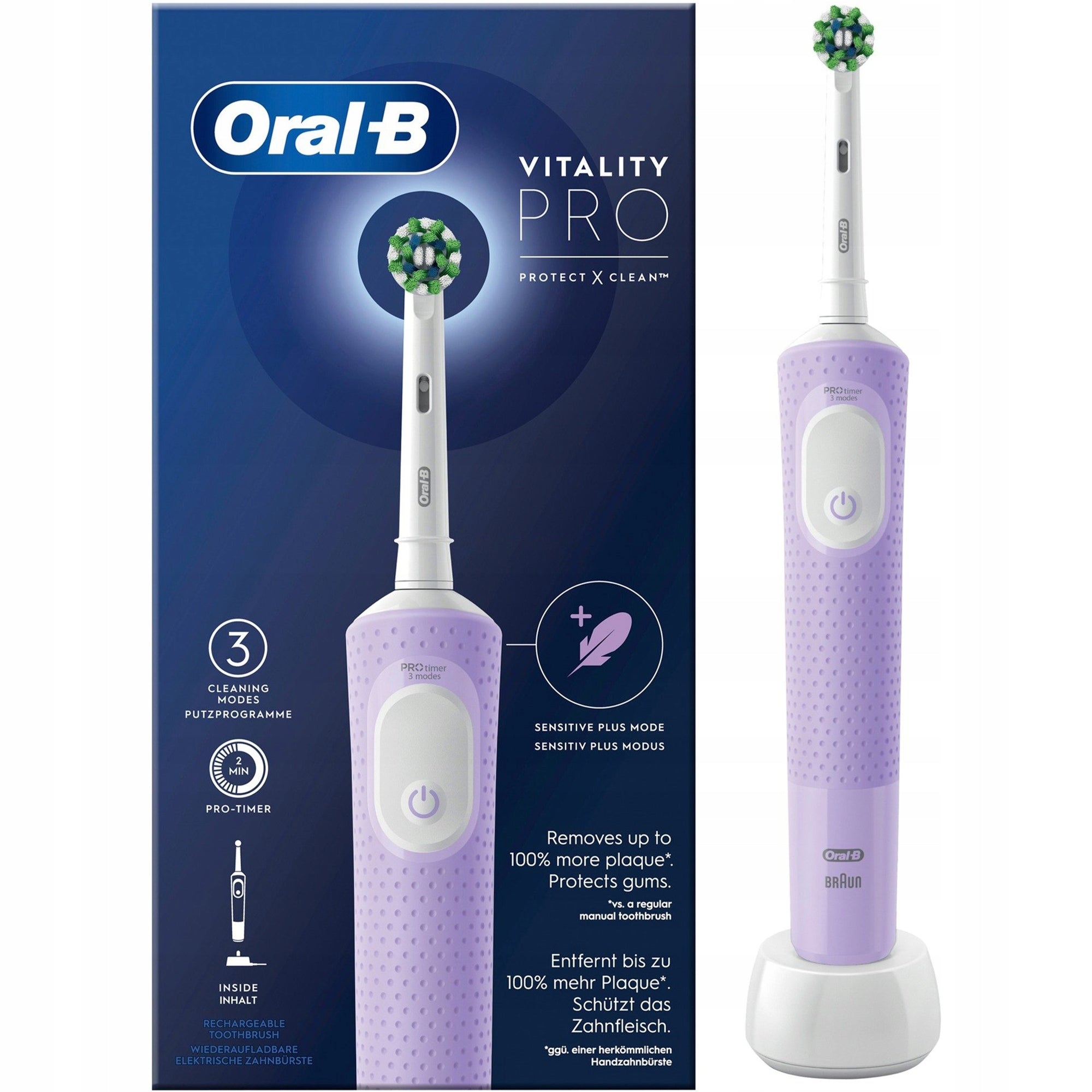 ORAL-B ELECTRIC TOOTHBRUSH VITALITY D103 PRO 3 MODES LILAC