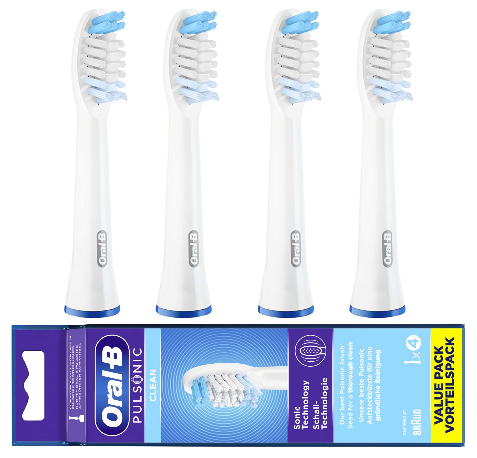 ORAL-B Pulsonic Braun ORIGINAL TIP SR32-4 CLEAN X 4