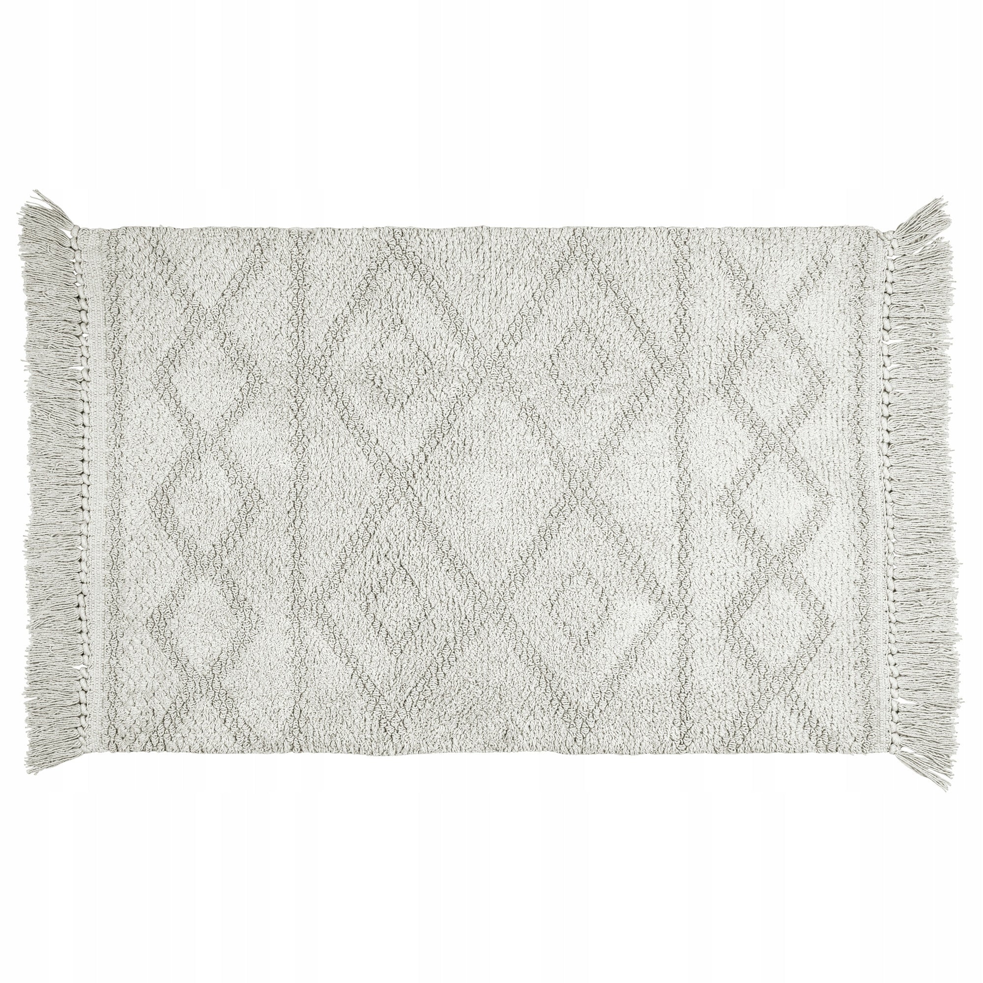 ORGANIC COTTON BATHROOM RUG 60 X 90 CM NON-SLIP GREY Length 90 cm