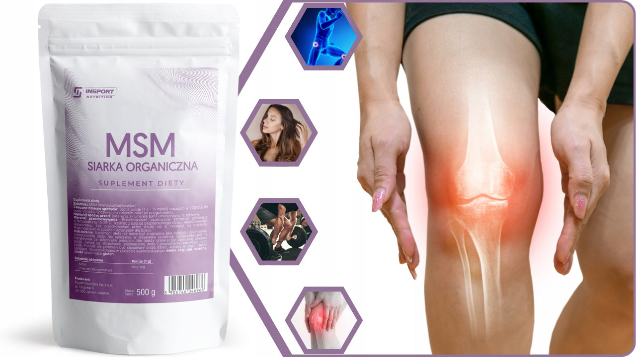 ORGANIC SULFUR MSM 1000mg Pure 500g for joints HAIR NAILS | INSPORT Brand Insport Nutrition